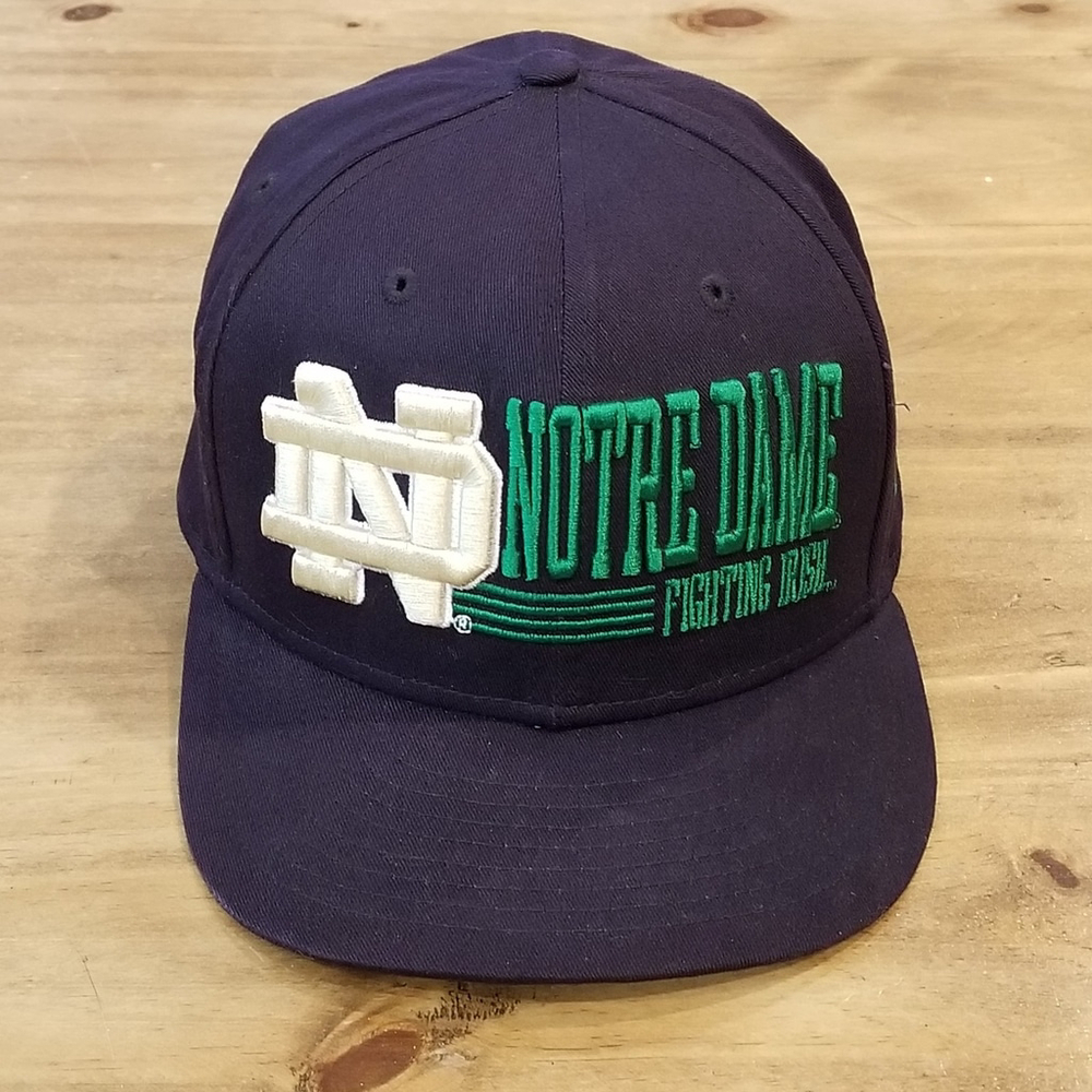 Notre Dame Irish Hat Snapback New Era Y2K 00s One Size Adjustable College Blue